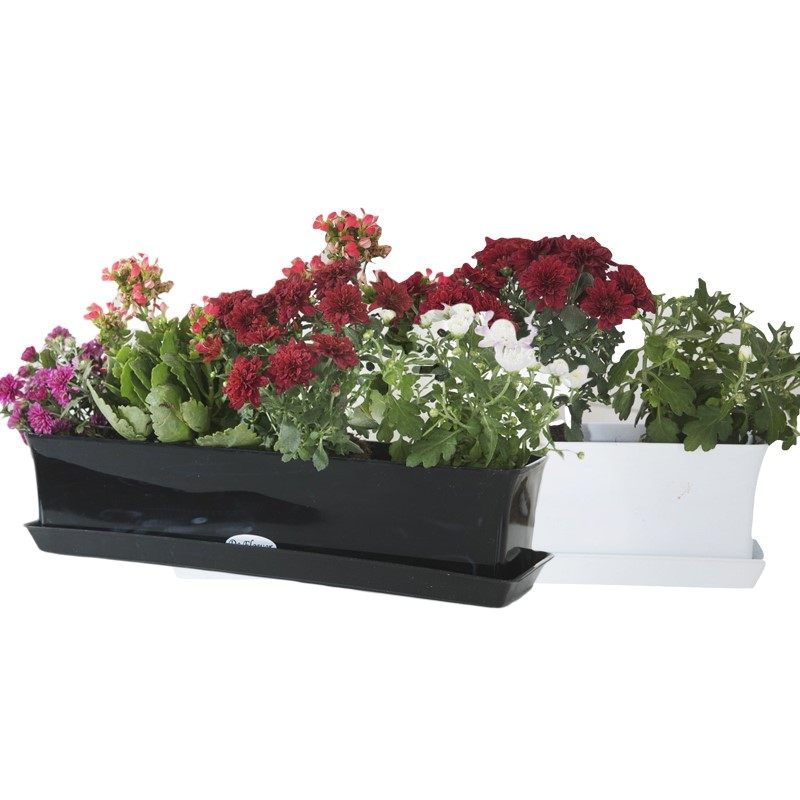 家庭园艺树脂加厚长方形高光细长长条种花花盆花盆