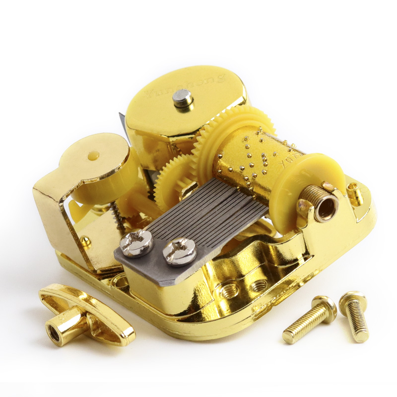韵升金色金属机械音乐盒发条机芯diy维修八音盒音乐盒