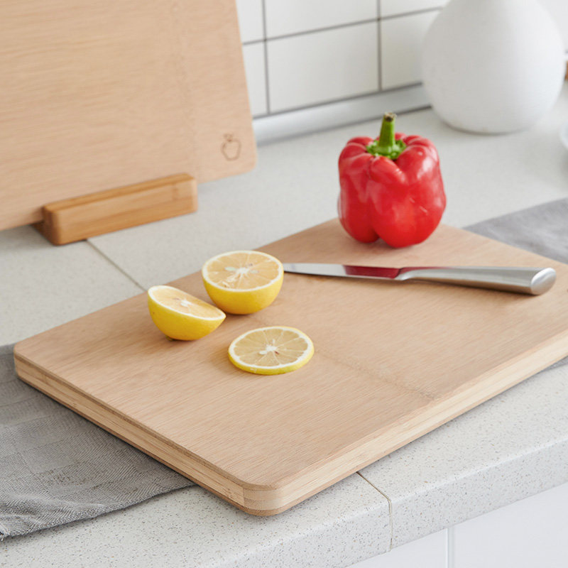 【淘宝心选】整竹砧板套装切菜板厨房家用案板加厚两件组合装带架