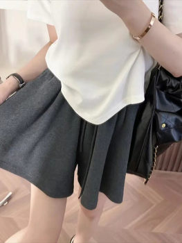 2024 Spring and Summer Thin Plus Size Fat Sister mm High Waist Slim Fashion Versatile Skirts Women's Ice Silk Wide Legs Shorts