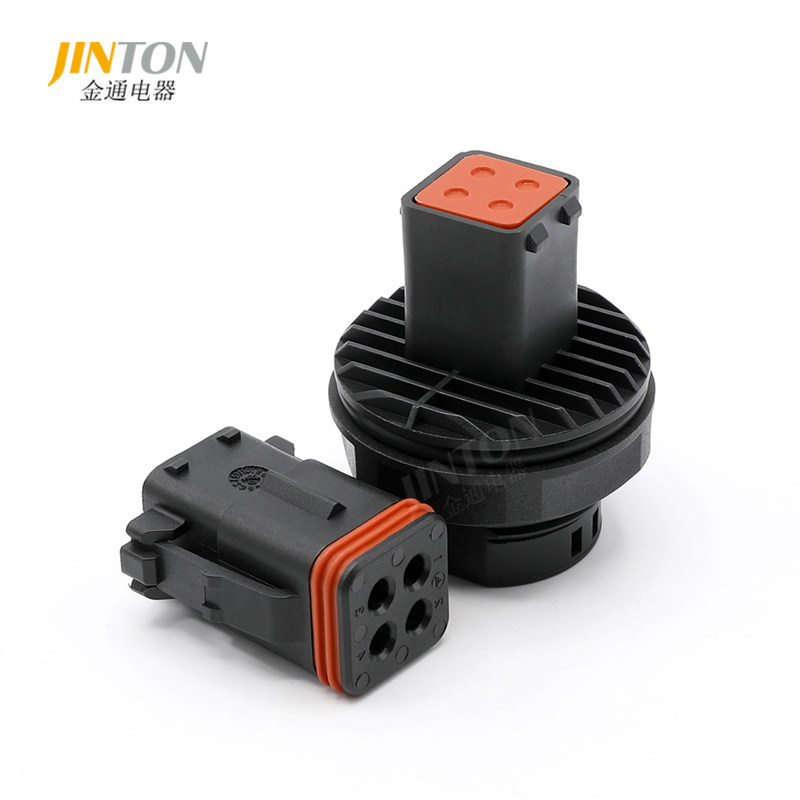 防水132004-001itt汽车连接器4孔公母对接线束插头接插件连接器