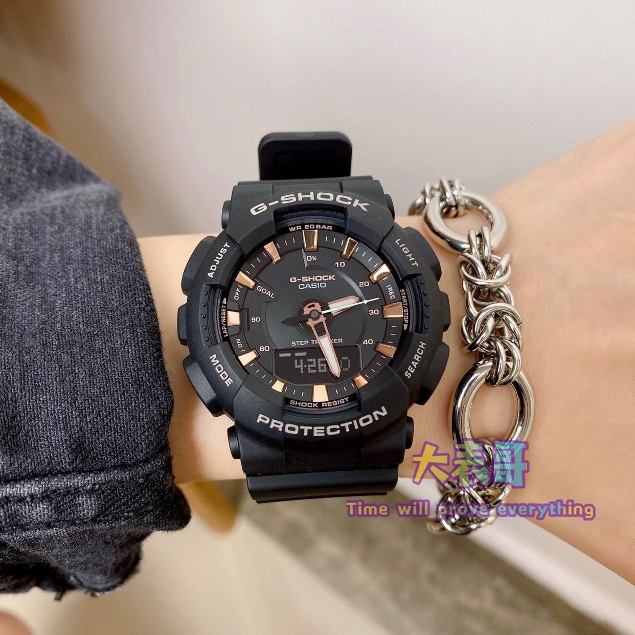 casio卡西欧gshock多功能计步器缩小小版女生手表gmas130pa1a日韩腕表