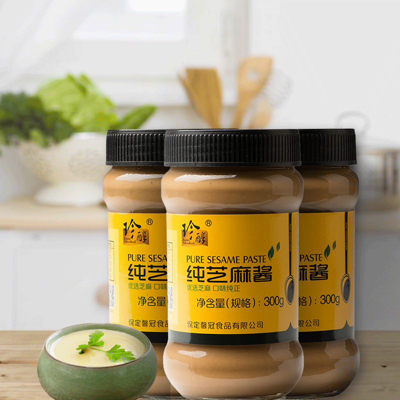 珍醇传统芝麻酱300g3瓶热干面拌面酱火锅蘸料酱类调料