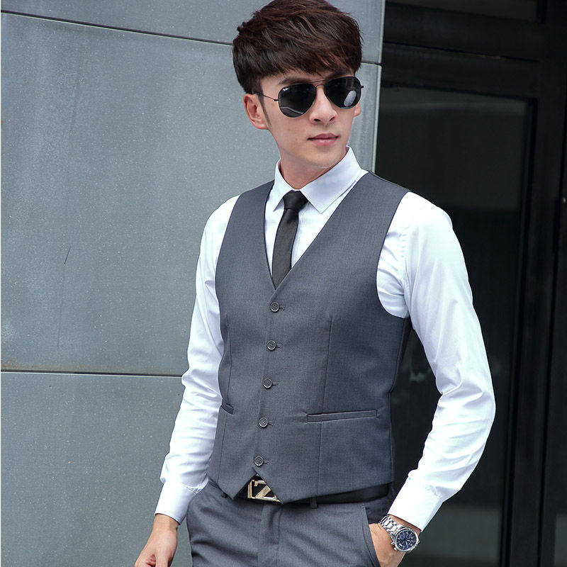 西装马甲男士背心春秋职业修身商务休闲薄款背心