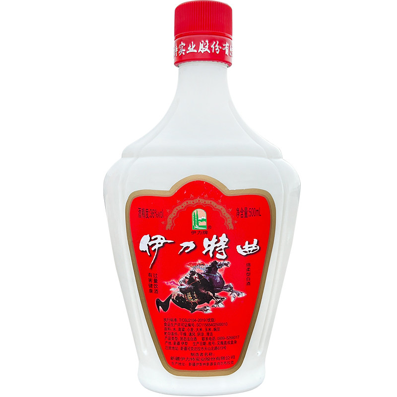 [酒厂自营]伊力特36度伊力特曲500ml*6瓶整箱白酒新疆低度纯粮酒-mc