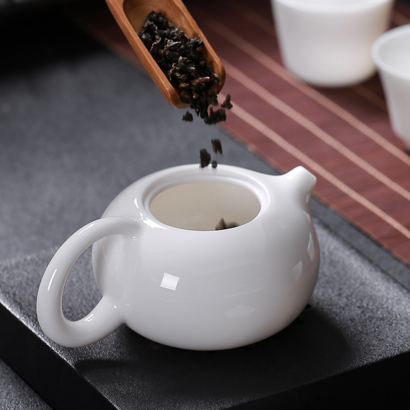 德化陶瓷茶壶白瓷功夫茶具整套家用手工羊脂玉西施壶过滤泡茶瓷壶