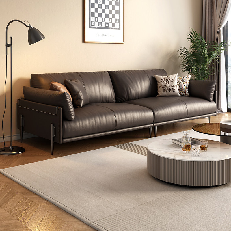 帕沙曼2023新款真皮沙发头层牛皮意式极简现代客厅皮艺沙发