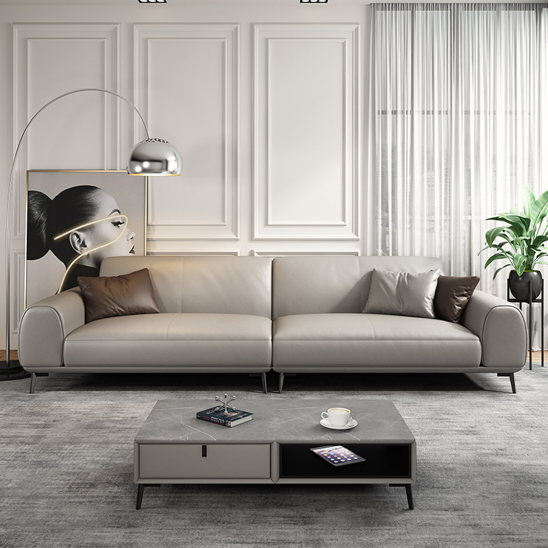 真皮沙发客厅北欧简约现代轻奢头层牛皮小户型三人纳帕皮沙发乳胶