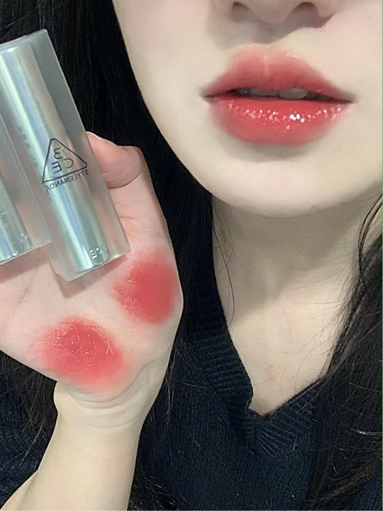 3ce2021年新品银管唇膏口红滋润保湿smokyredoverloadunder唇膏