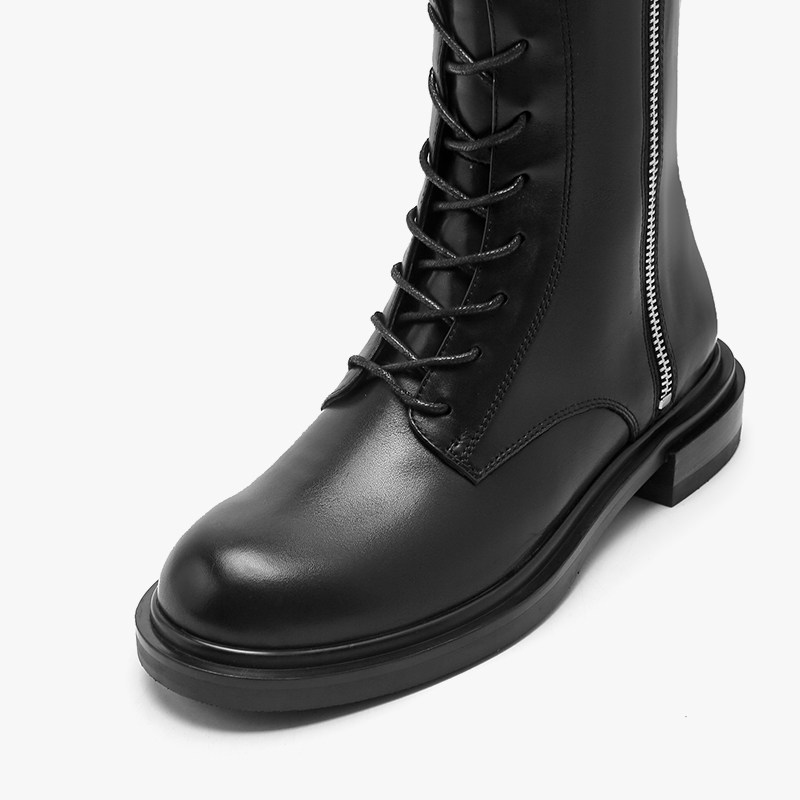cerruti1881切瑞蒂冬季新款欧美潮流时尚真皮街拍高筒时装时装靴