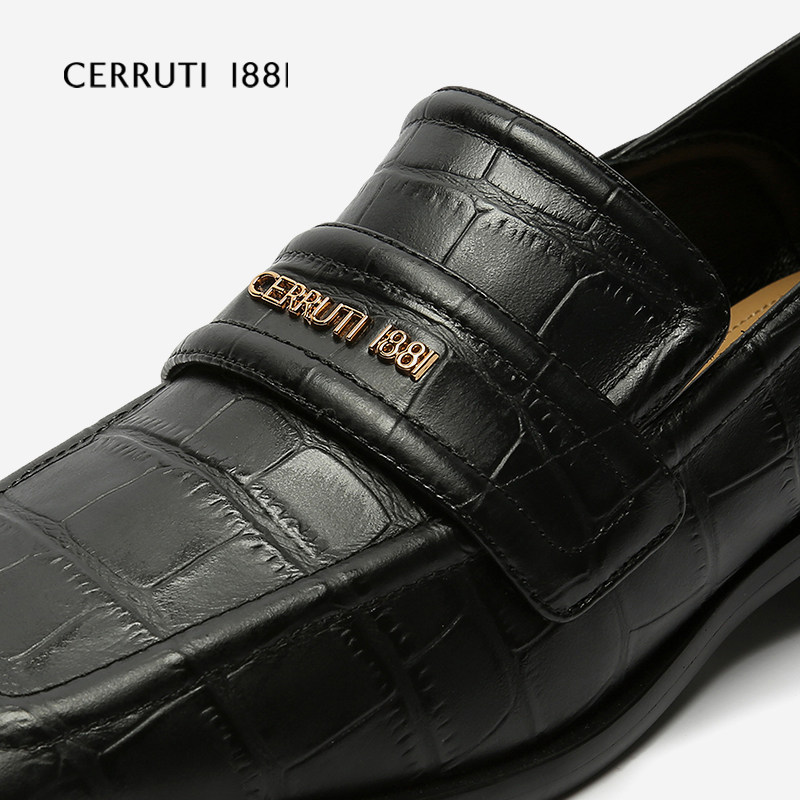 乐福cerruti1881切瑞蒂方头平底鞋船鞋浅口一脚脚蹬乐福鞋豆豆鞋