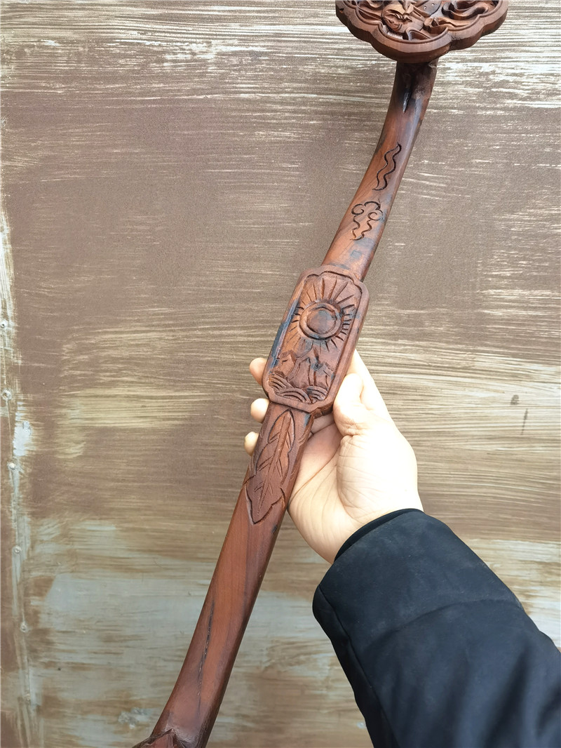 如意用品枣木手工雷击八宝雕刻道家道教工艺品