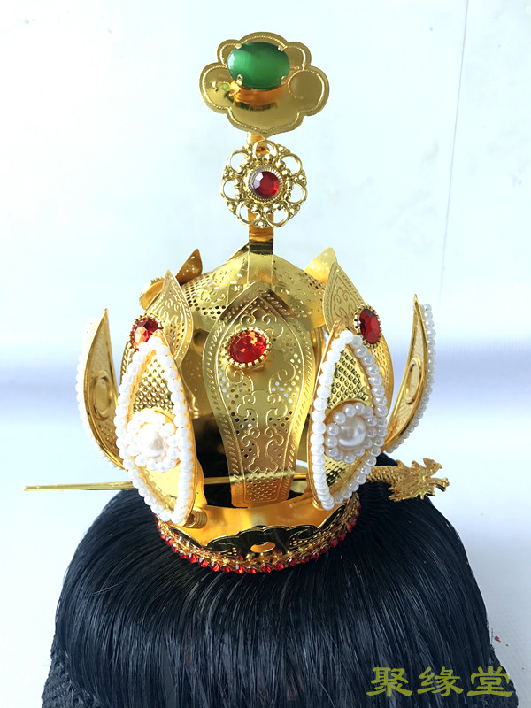 花冠道士用品马尾如意莲花道帽高功太极铜莲道教工艺品