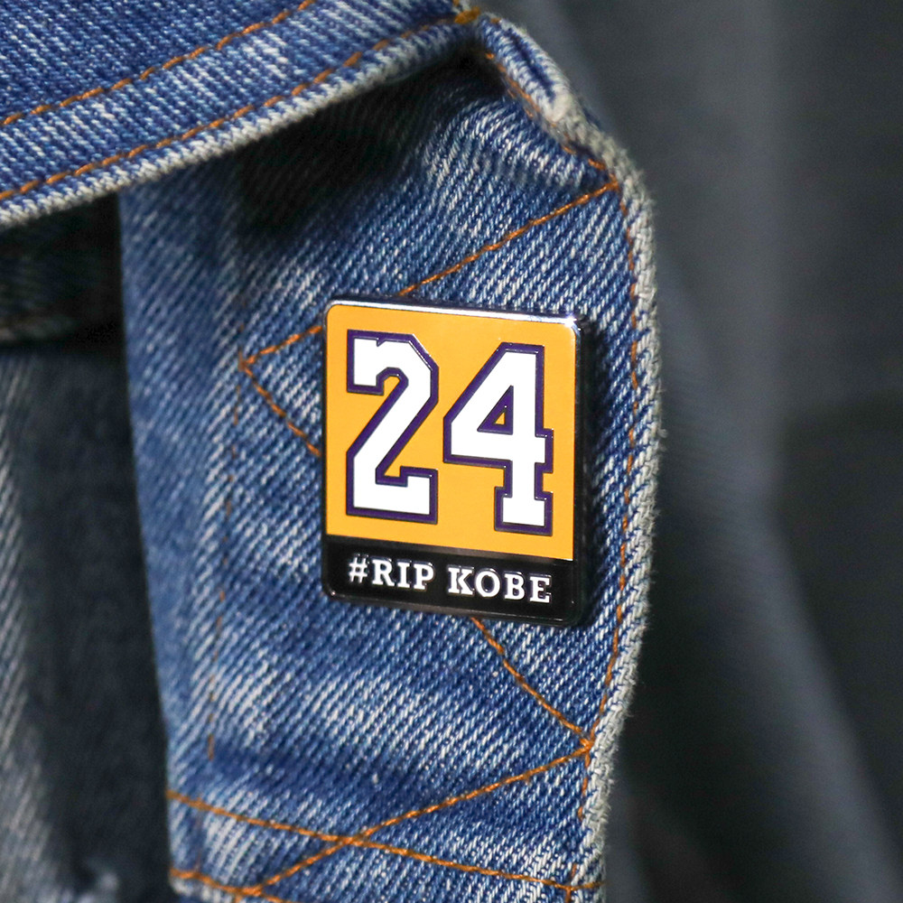 ltnc自制ripkobe科比纪念金属徽章紫金24号胸针