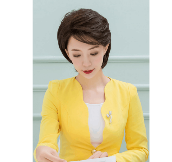 女主主持人新闻主播上镜假发短发中长长发央视日常整顶假发