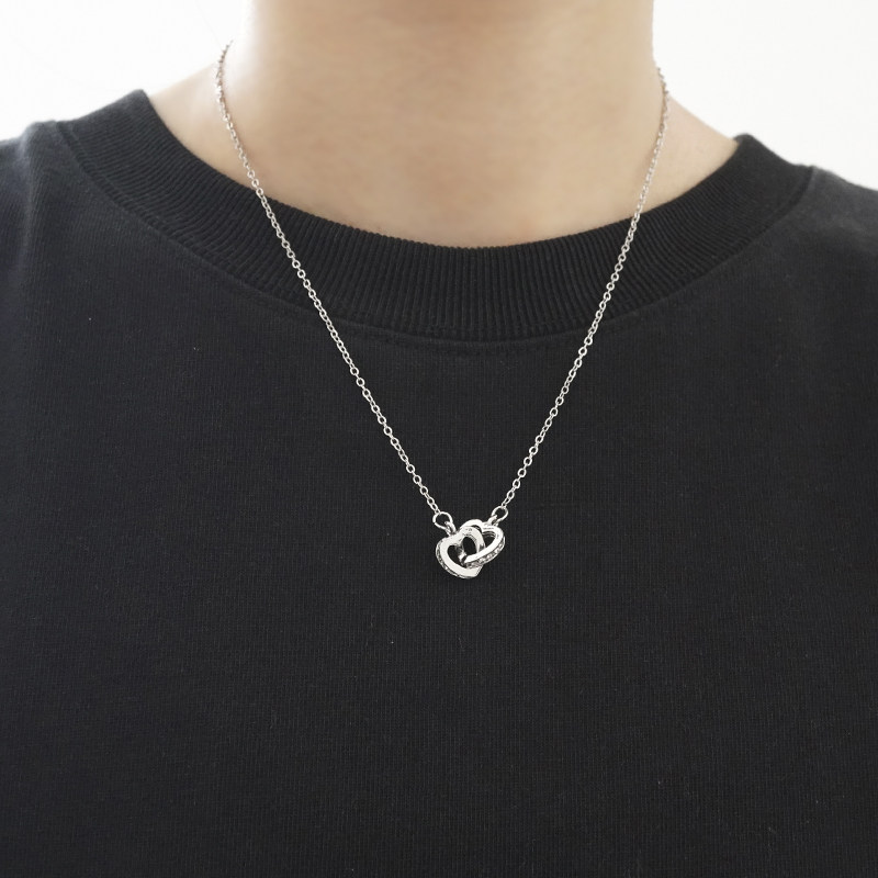 kansai水钻爱心吊坠项链冷淡嘻哈土酷配饰毛衣项链