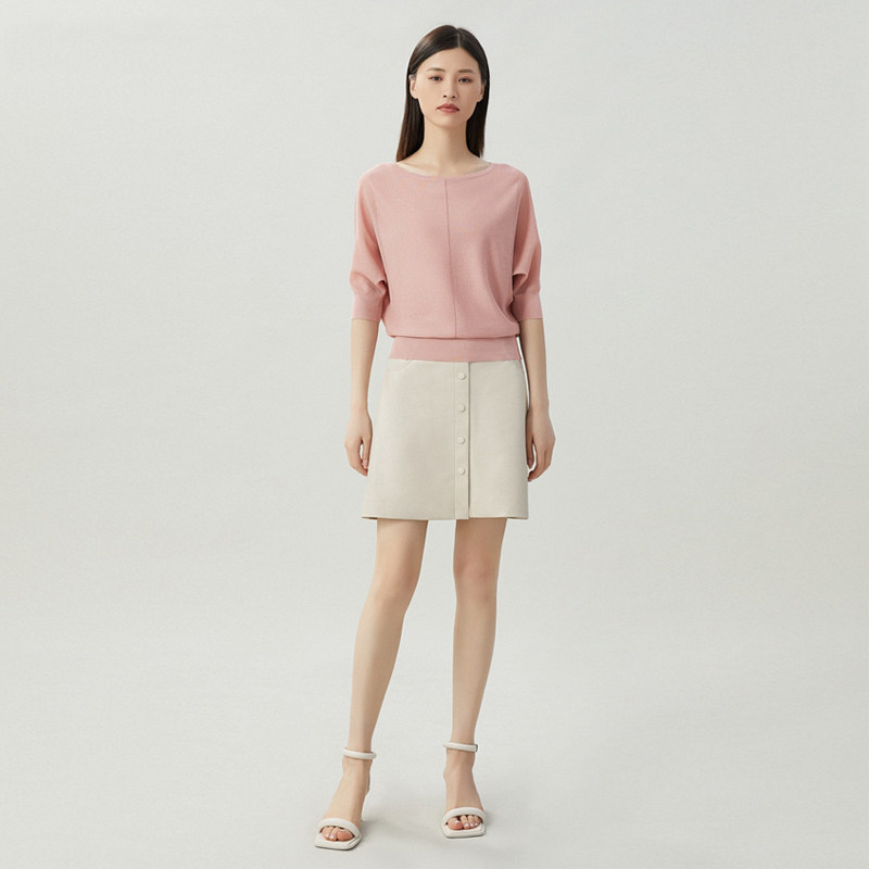 正品哥弟新款2023夏季船领五分针织衫冰丝上衣毛针织衫