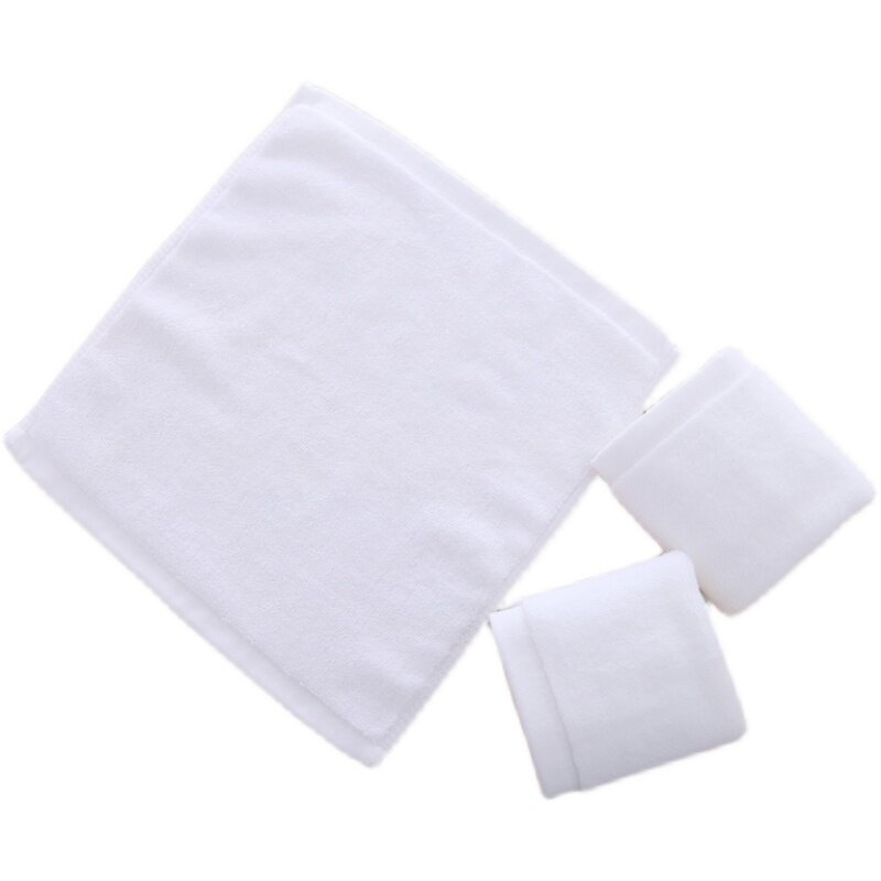 10条纯棉白色小方方巾酒店幼儿园餐厅手巾毛巾毛巾