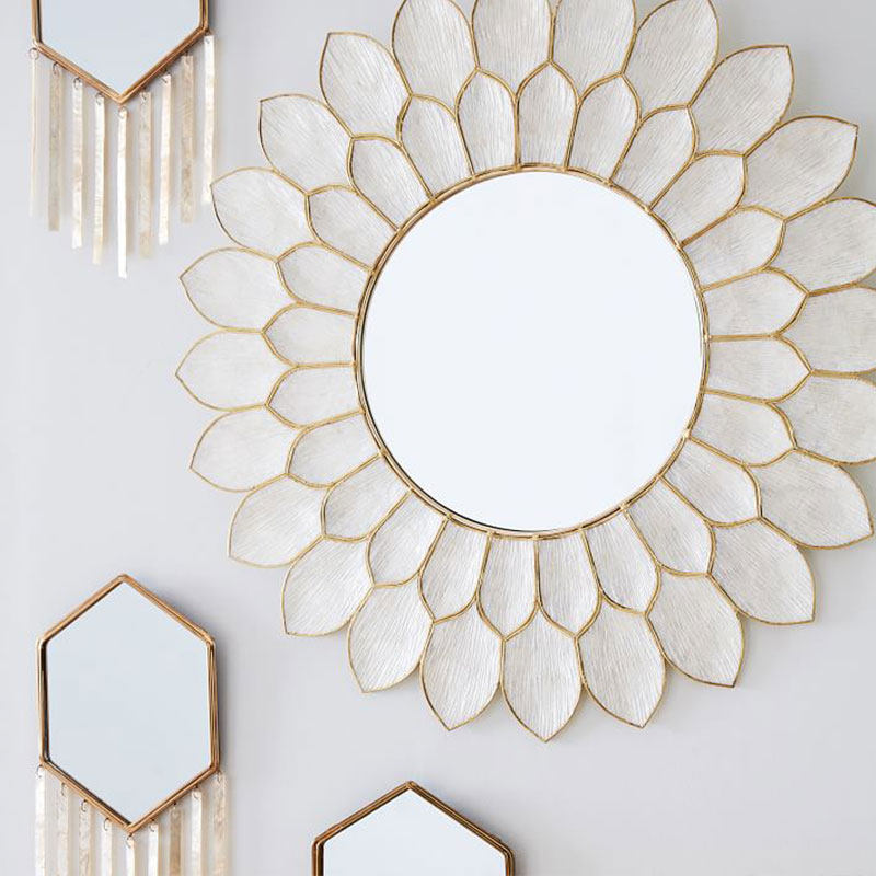 圆形创意花瓣镜子艺术手工创作雕刻欧式欧式美其他