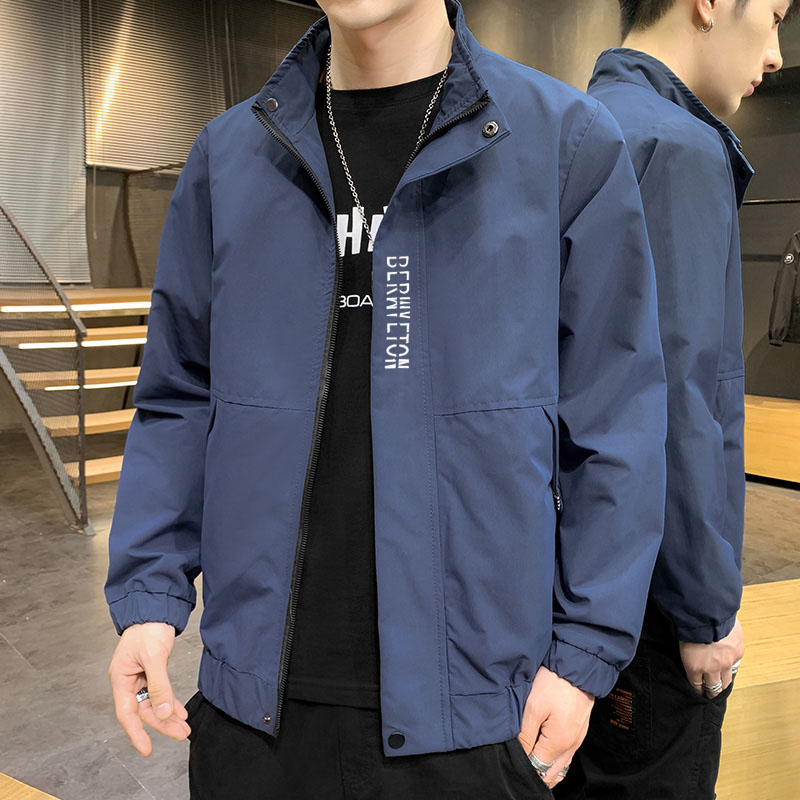 夹克外套男士冬季加厚款韩版潮流棒球服春秋薄款百搭上衣工装立领