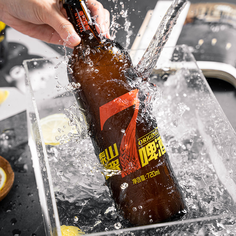 泰山原浆啤酒7天鲜活10度720ml6瓶鲜啤白啤扎啤精酿生啤小麦