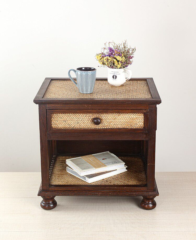 东南亚装饰客厅实木藤编泰国家具风情艺术新款床头柜