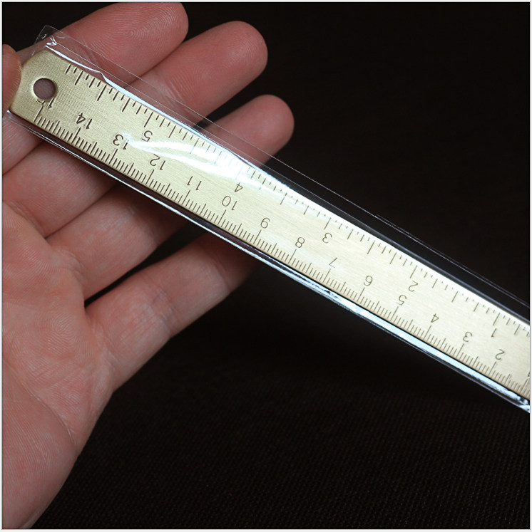 艾玛买手丨黄铜尺子 复古学生铜尺 刻度尺纯铜手帐工具加厚黄铜尺