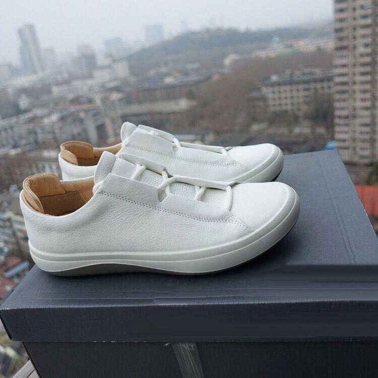 柔软舒适驾车男鞋真皮撤柜高档头层牛皮丹麦板鞋潮鞋透气清新缓震