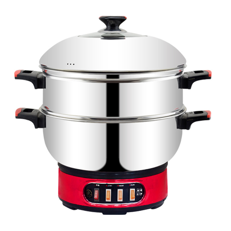 多功能郭老大电热不锈钢电饭炒锅家用加厚炒菜菜锅电热火锅