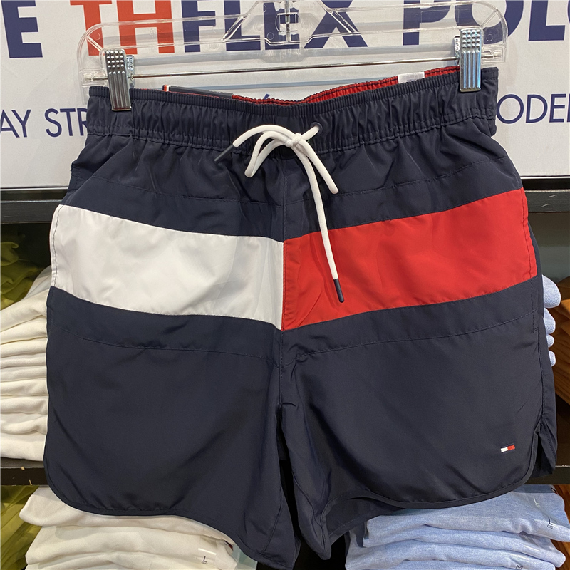 2022夏季新款Tommy Hilfiger男士潮流时尚短裤拼色宽松沙滩裤泳裤
