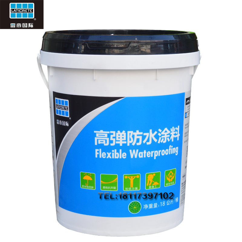 正品美国雷帝国际高弹防水涂料厨房卫生间屋顶外墙防水涂料