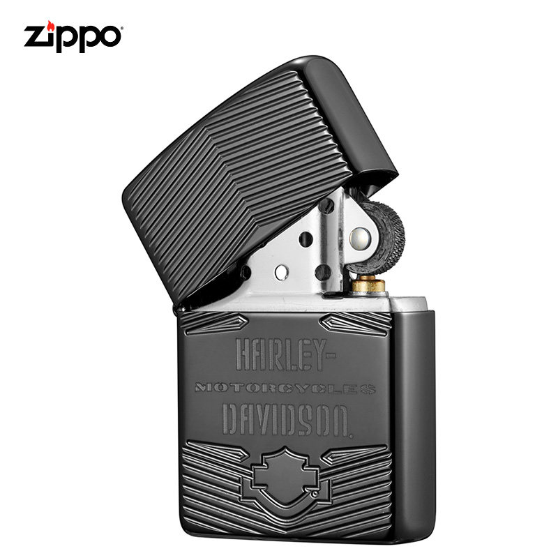 zippo打火机煤油之宝哈雷厚壳黑冰官方个性送礼zippo