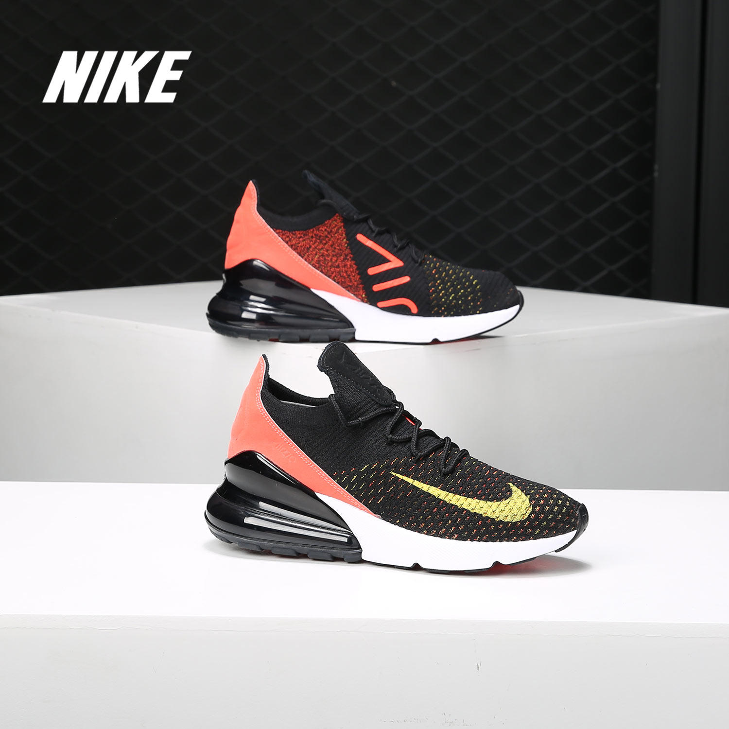 nike耐克正品2019新款airmax女子飞线编织跑步鞋