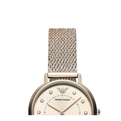 armani阿玛尼时尚简约钢带手表女满天星镶钻玫瑰金石英表ar11129