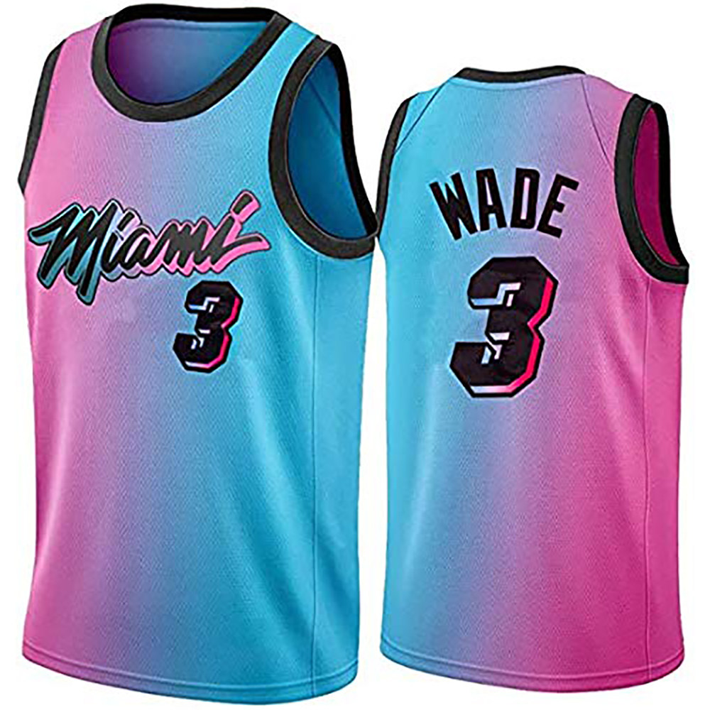 热火篮球渐变城市热压闪电侠wade球衣韦德怀恩篮球服