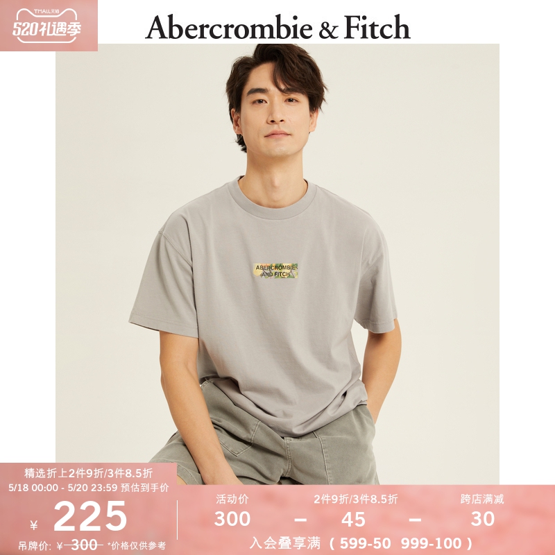 Abercrombie＆Fitch男装 夏季宽松图案 Logo T 恤 315811-1 AF