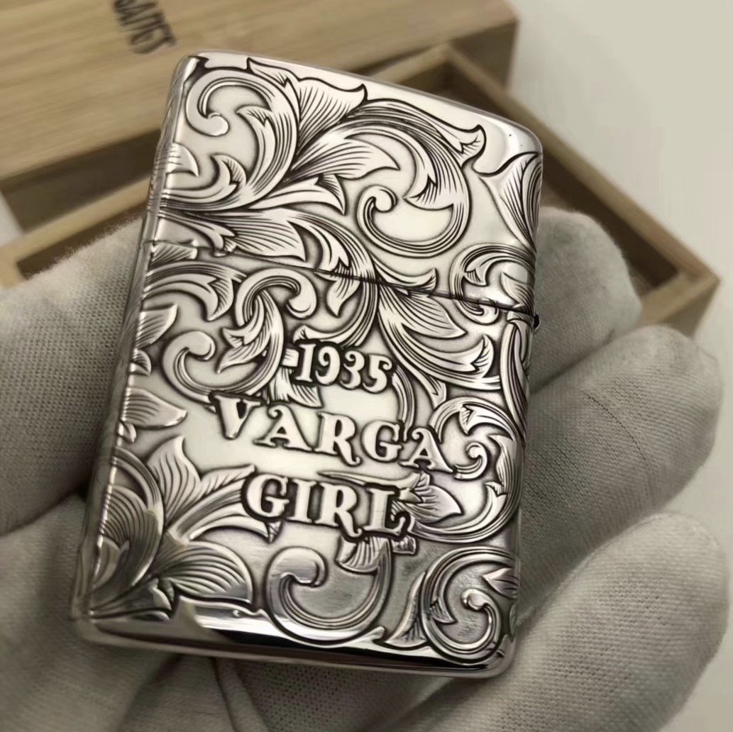 zippo防风打火机蚊版高端五面浮雕唐草风中女郎风女zippo