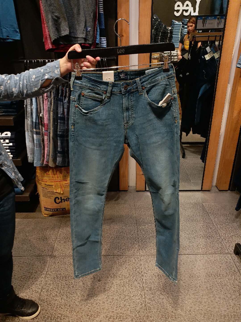 21年夏季新款 专柜正品lee 101+7L0P男款弹力中腰小脚牛仔裤 马毛