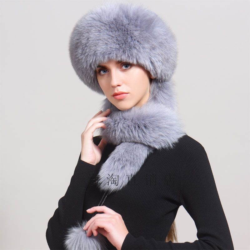 俄罗斯冬整风雪百搭保暖护耳蒙古帽女进口一体帽子