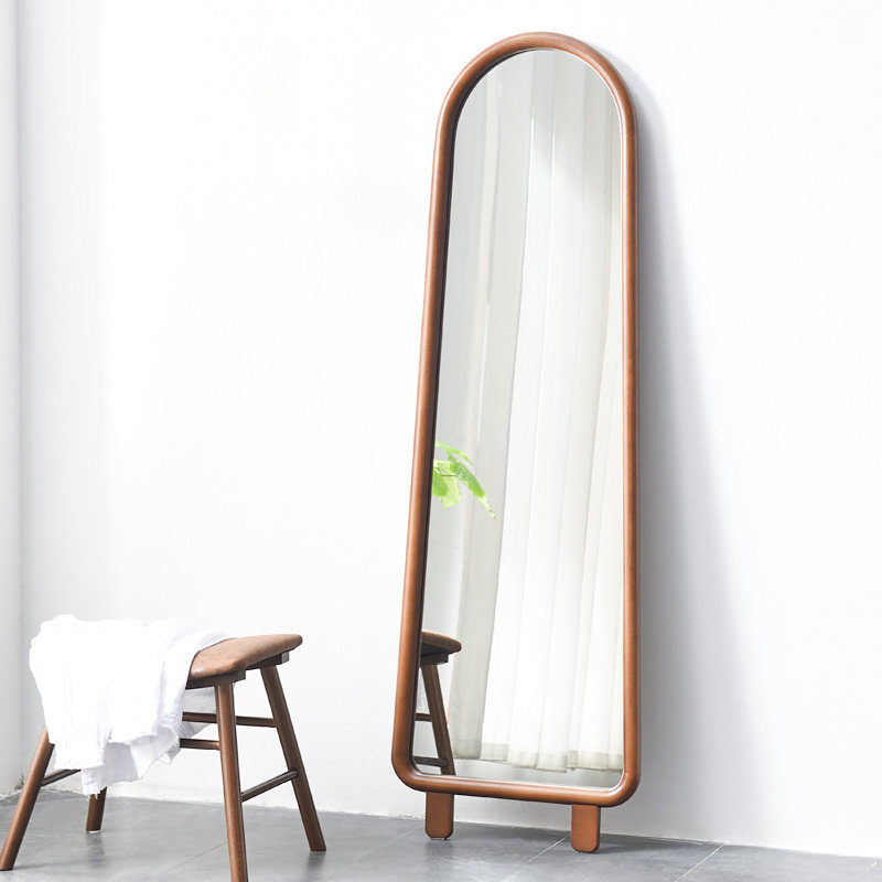 北欧实木穿衣镜全身落地家用简约现代穿衣镜