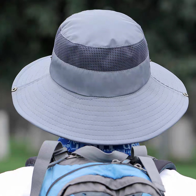 防晒渔夫帽子太阳遮阳帽户外骑车面罩徒步登山防晒帽