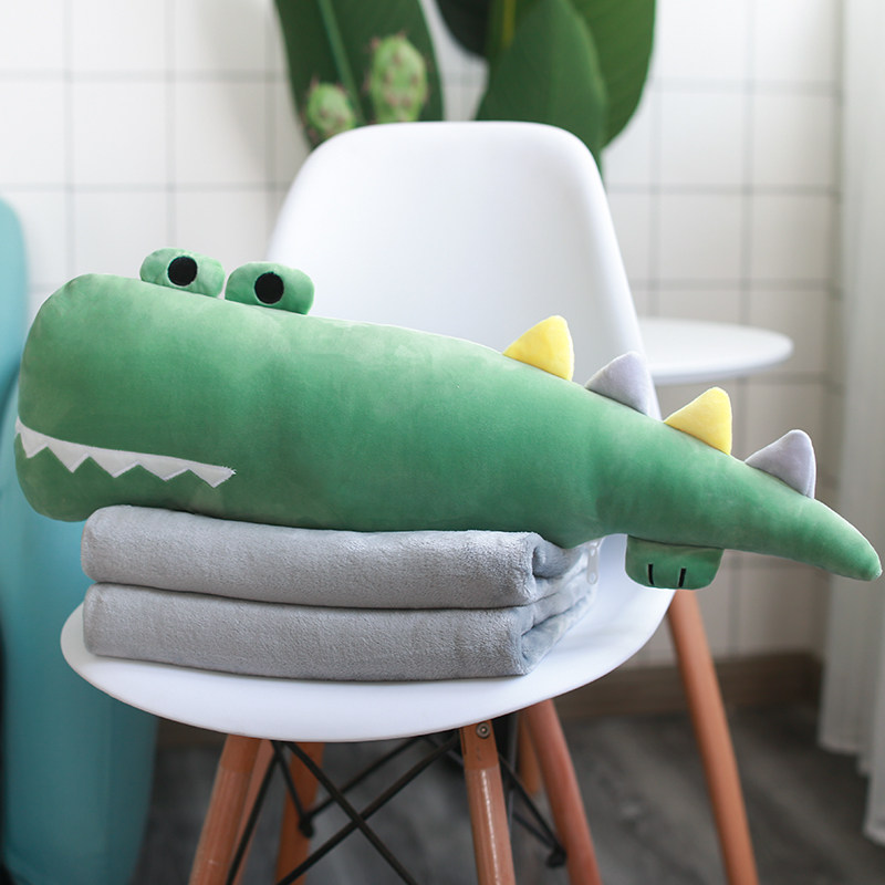 鳄鱼抱枕被子两用大号ins长条枕可爱毛绒男朋友孕妇睡觉床上靠枕