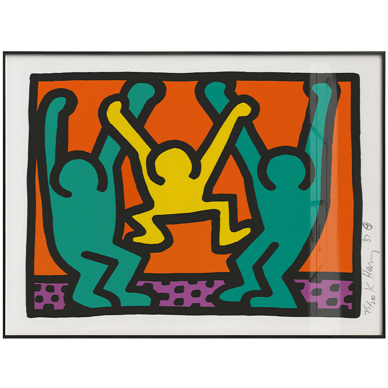 谜藏凯斯哈林卡通涂鸦波普装饰画客厅挂画玄关现代装饰画