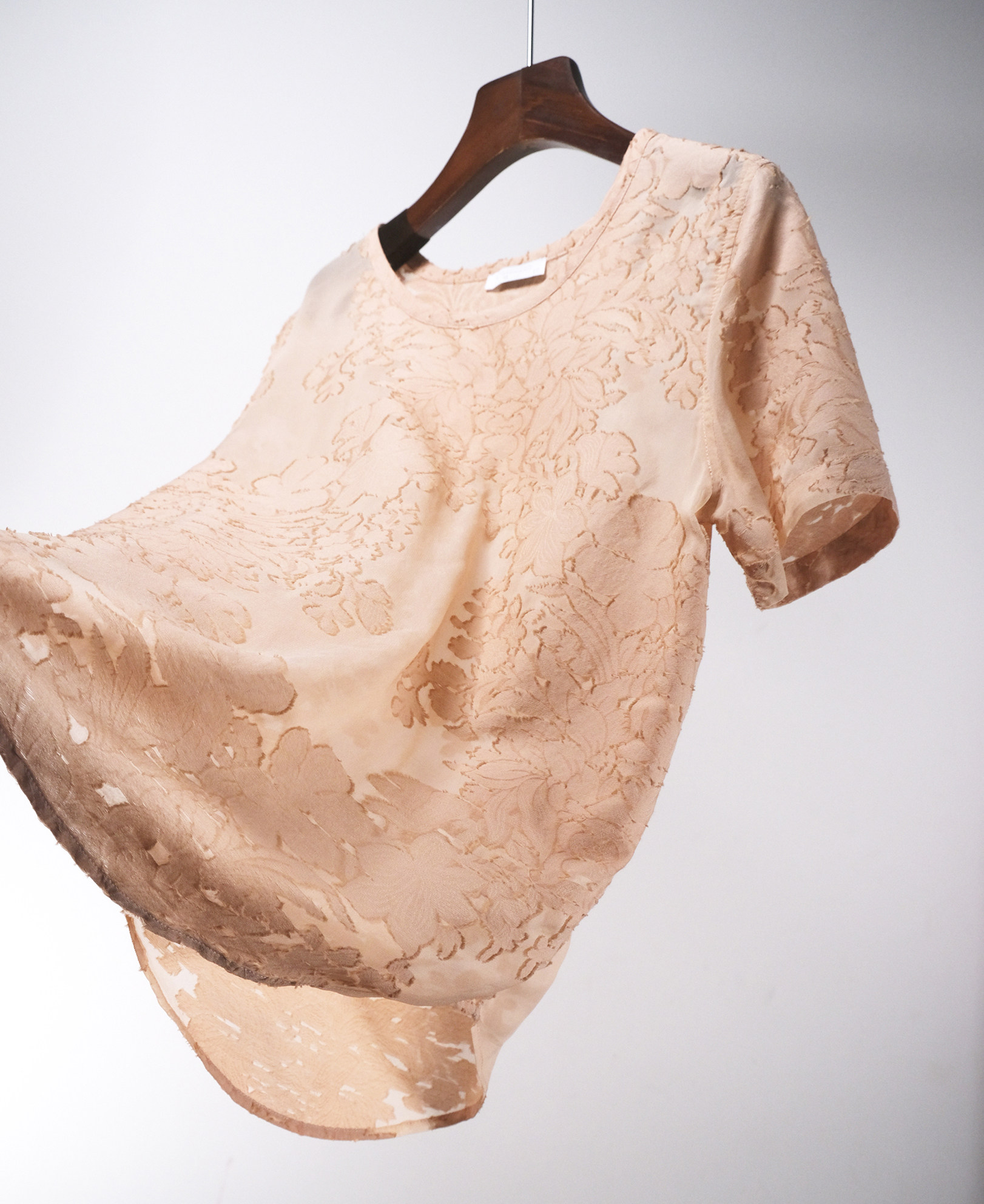 衬衫真丝北美大师丝绵提花立体烂花工艺蜜瓜衬衫