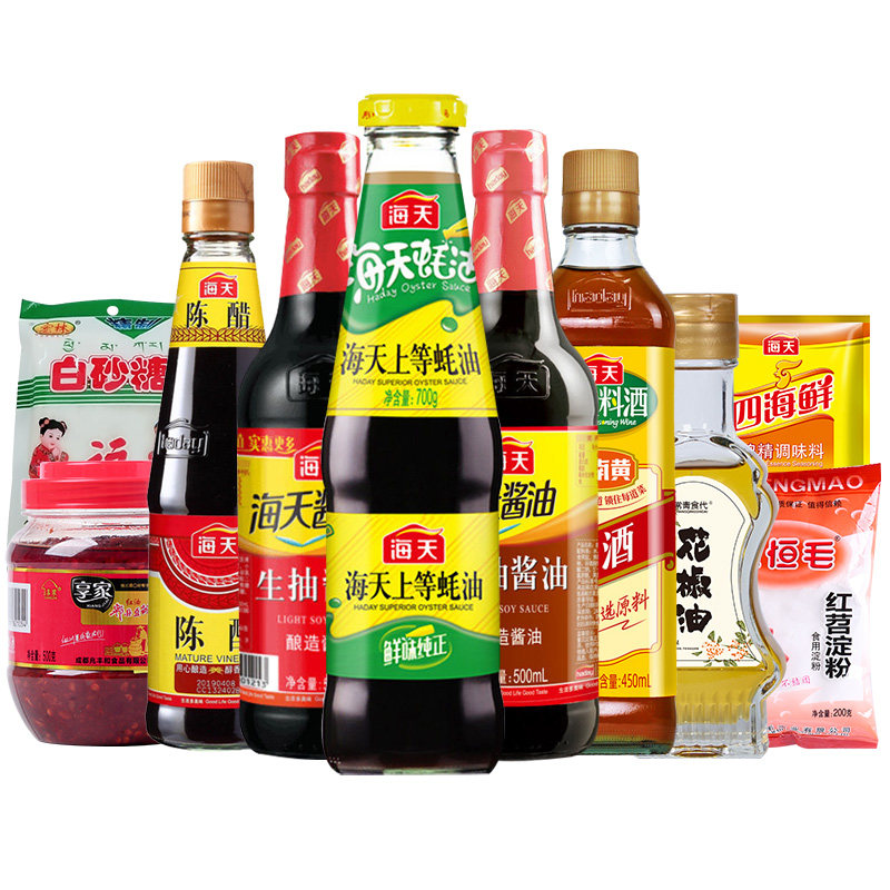 海天酱油生抽老抽蚝油料酒厨房家用炒菜调料酱油