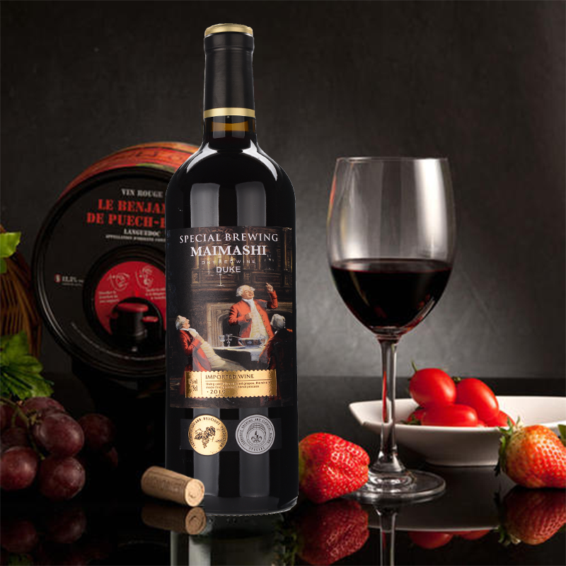 法国原酒进口干红迈马公爵红葡萄酒750ml白兰地