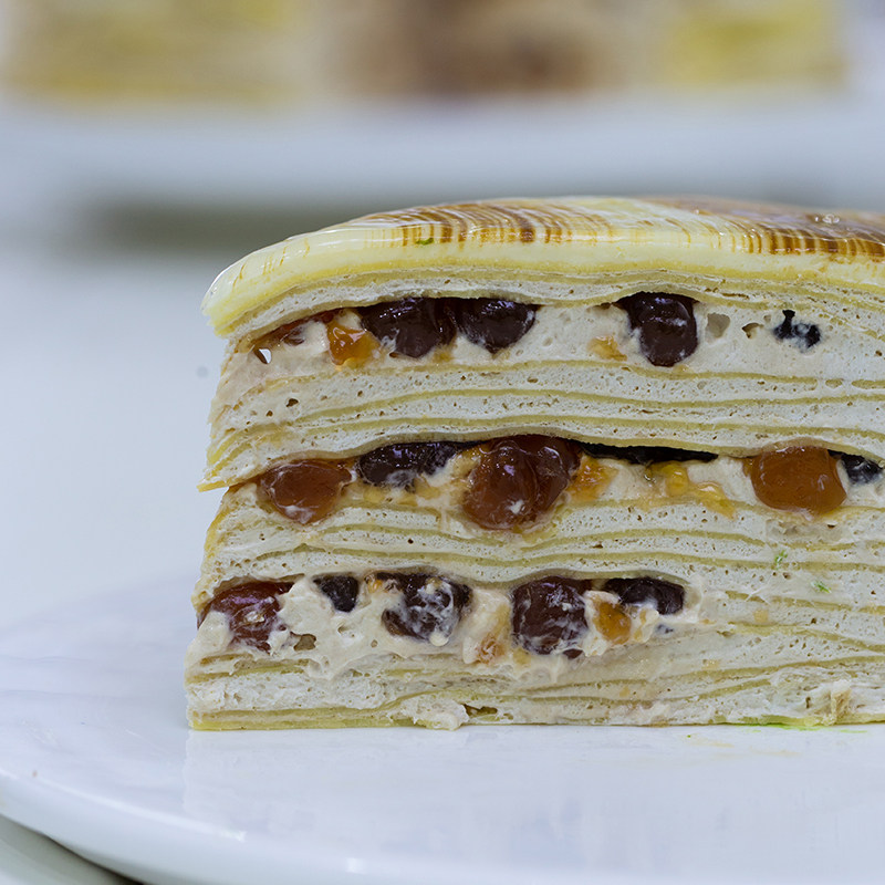 浅糖季8寸爆浆奶茶千层蛋糕西式甜品甜点生日蛋糕960g顺丰空运