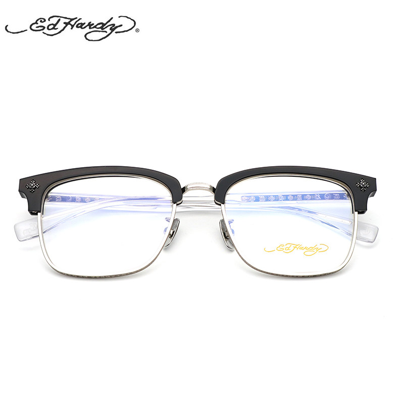 edhardy埃德哈迪近视眼镜框光学美国潮牌银丨眼镜架