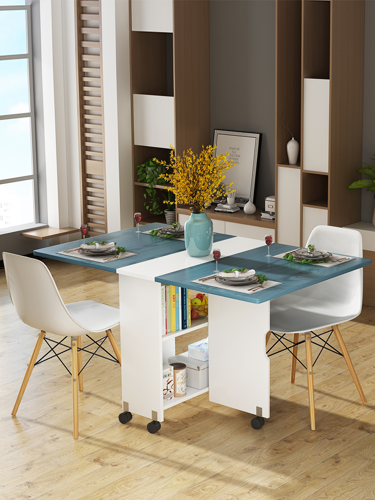 小户型餐桌折叠可伸缩餐桌椅组合现代简约桌子家用多功能饭桌4人