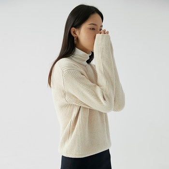 NHSTUDIOS ເສື້ອຍືດຄໍ V-neck Lazy ແບບຝຣັ່ງ slimming soft fit silhouette ເສື້ອ sweater ຫນາພື້ນຖານ OT-248